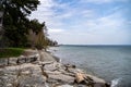 View of Watersedge Park shoreline in Mississauga Royalty Free Stock Photo
