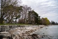 View of Watersedge Park shoreline in Mississauga Royalty Free Stock Photo