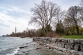 View of Watersedge Park shoreline in Mississauga Royalty Free Stock Photo