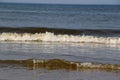 View on the waves at the northern sea at juist