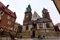 view of the Wawel cathedral,Katedra Wawelska, na Wawelu, and the Royal Wawel castle of the Polish kings on the Wawel Hill, Krakow, Royalty Free Stock Photo