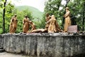 A view of the Way of the Cross in Lourdes Royalty Free Stock Photo