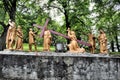 A view of the Way of the Cross in Lourdes Royalty Free Stock Photo