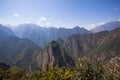 View from Waynapicchu to Machu Picchu, Peruvian Historical San Royalty Free Stock Photo