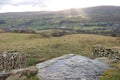 View of Weardale from the southern hillside over St John`s chapel, County Durham Royalty Free Stock Photo