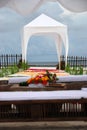 View on wedding altar on the beach Royalty Free Stock Photo