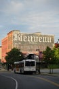 View of the Welcome sign in main street, Rhode Island