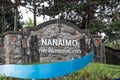 View of welcome sign Nanaimo The Harbour City at Departure Bay Terminal
