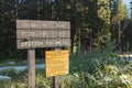 View of welcome sign Strawberry Point Recreation Site on Lillooet Lake near Pemberton Royalty Free Stock Photo