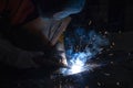 view of welder in action Royalty Free Stock Photo