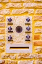 view of a well-decorated postbox incorporated into a wall of a house in italian city venice...IMAGE