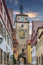 View in well-preserved medieval old town, Rothenburg ob der Tauber, Germany Royalty Free Stock Photo