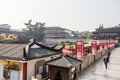 View From Wende Bridge, Chinese traditional buildings near the Confucius Temple Scenic Area at Qinhuai River, Nanjing, China Royalty Free Stock Photo