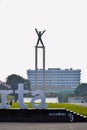 View of West Irian Liberation Monument in Jakarta. Jakarta, Indonesia, August 19, 2021 Royalty Free Stock Photo