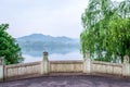 View of west lake in the morning, where is a freshwater lake in Hangzhou, Zhejiang Royalty Free Stock Photo