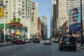 View of West Ohio street and Rainforest cafe in Chicago downtown