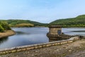 A view from the west side of the dam wall across Ladybower reservoir, Derbyshire, UK Royalty Free Stock Photo