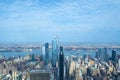 The view of west side of Manhattan toward Hudson River from Empire State Building Royalty Free Stock Photo