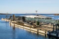 View of the West terminal of Helsinki from the deck of the arriving ferry.