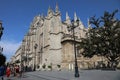 A view of the western faÃÂ§ade of the Cathedral of Saint Mary of the See in Seville, Spain Royalty Free Stock Photo