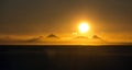 View of the Western Islands in the sunset, Iceland