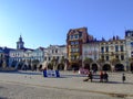 View on western side of old town square in Cieszyn in Poland