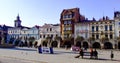 View on western side of old town square in Cieszyn in Poland