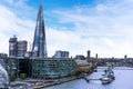 A view westward across the River Thames from Tower Bridge, London, UK towards the Shard Royalty Free Stock Photo