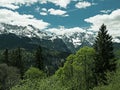 View of the Wetterstein mountain massif in the Bavarian Alps, Germany