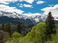 View of the Wetterstein mountain massif in the Bavarian Alps, Germany