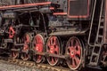 View of Wheels of old steam locomotive Royalty Free Stock Photo