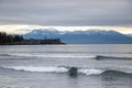 Mountain and ocean view form beach