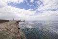 View from Whitby harbour sea wall Royalty Free Stock Photo