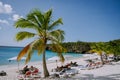 View of the white beach Grote Knip, Curacao, Netherlands with a blue ocean Curacao Caribbean Island