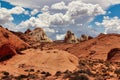 View of White Domes and Petrified Dunes, Valley of Fire State Park in Nevada. Royalty Free Stock Photo