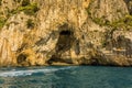 A view into the White Grotto on the Island of Capri, Italy Royalty Free Stock Photo