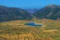 View of the White Mountains in Omalos in Crete, Greece