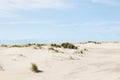 View at the white sand and some plants under the blue sky at the northern sea island borkum Royalty Free Stock Photo