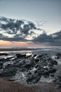 View of Whitecliff bay at sunset, UK Royalty Free Stock Photo