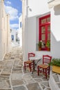 Typical Greek architecture in Lefkes village on Paros Island, Cyclades, Greece Royalty Free Stock Photo