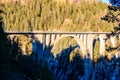 View of Wiesen Viaduct, Rhaetian railway, Graubunden in Switzerland Royalty Free Stock Photo