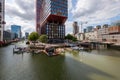 View on the Wijnhaven district, the high rise area in city center of Rotterdam Royalty Free Stock Photo