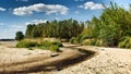 View on wild Vistula riverside in Jozefow near Warsaw in Poland.