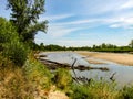 View on wild Vistula riverside in Jozefow near Warsaw in Poland.