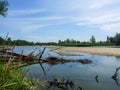 View on wild Vistula riverside in Jozefow near Warsaw in Poland.