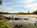 View on wild Vistula riverside in Jozefow near Warsaw in Poland.