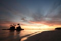 View of Willy rock at dusk. White beach, station one. Boracay. Aklan. Western Visayas. Philippines Royalty Free Stock Photo