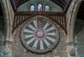 View of the Winchester Round Table from the King Arthur Legend inside the Winchester Castle