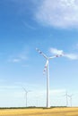 Ecological production of electricity using a wind farm. Royalty Free Stock Photo