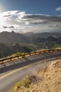 View of the Santa Monica mountains and Mulholland highway in southern California. Royalty Free Stock Photo